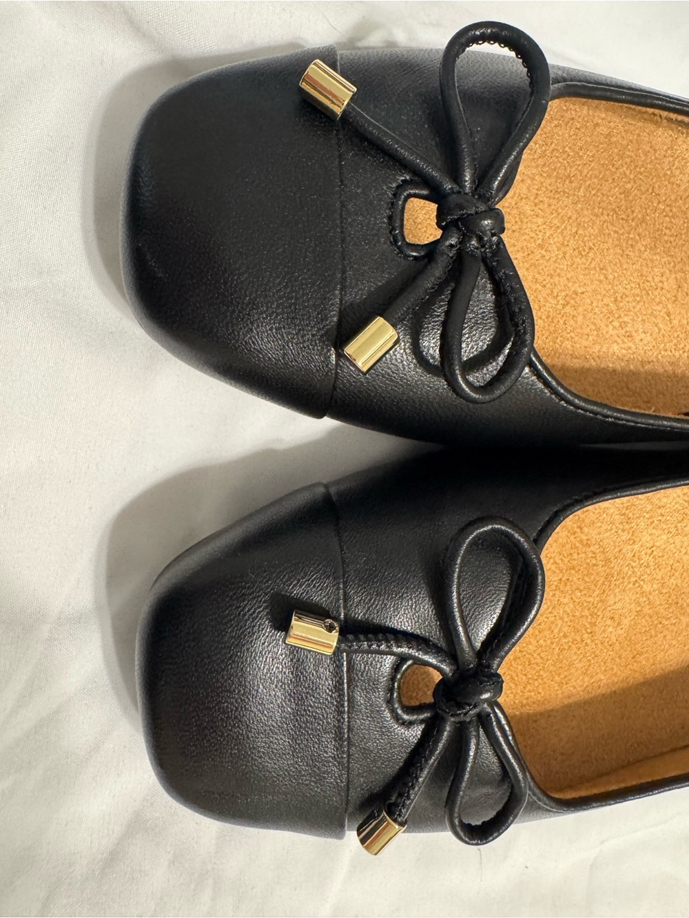 Vionic Black Bow-Accent Square-Toe Ballet Flats - Picture 7 of 9
